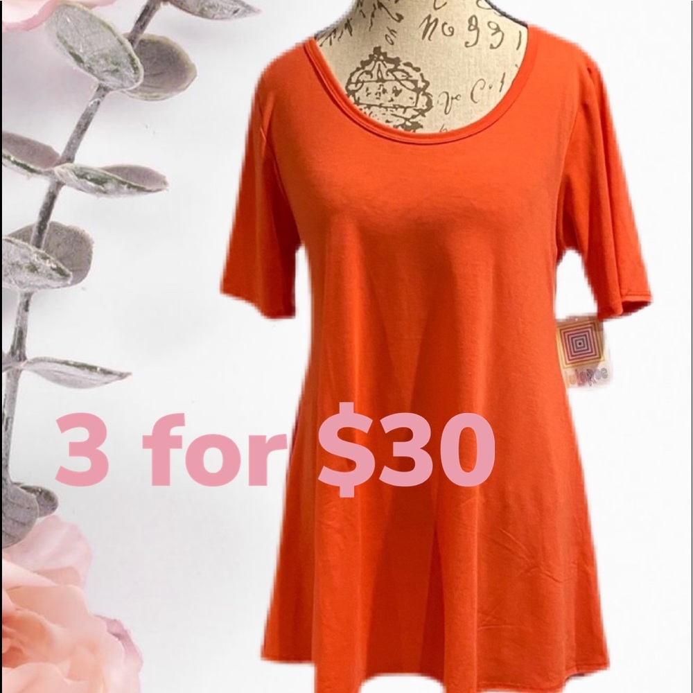LuLaRoe Perfect T, Bright Coral, EUC
